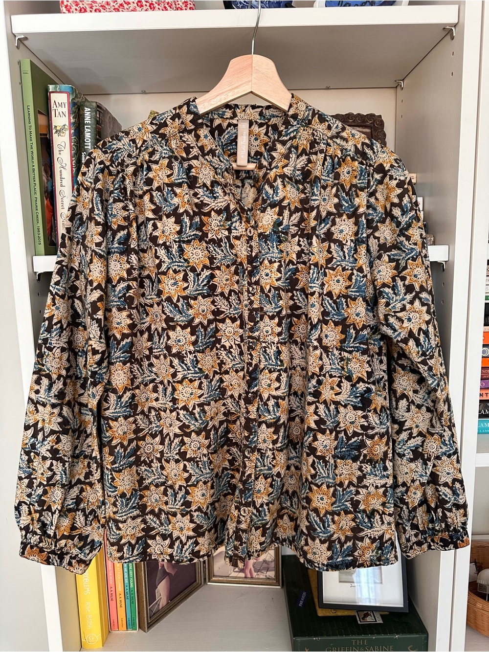 Mata Traders Block Print Blouse. Sz M